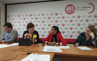 La secretaria general de UGT en l’Alacantí-les Marines, Yaissel Sánchez, se ha reunido con los diputados del PSPV, Blanquer y Campos, que instan a «permitir que se tramiten» las cuentas