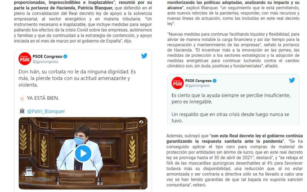 Seguimos adoptando medidas para paliar los efectos de la pandemia
