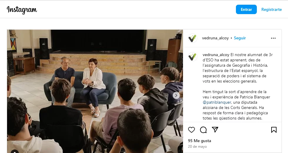 Diálogo con alumnado de tercero de ESO