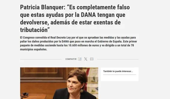 Aprobamos el primer paquete de ayudas para la Dana en el Congreso de los Diputados